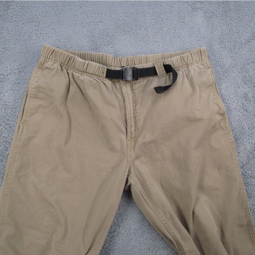 Gramicci G-Pants Mens XL 32 Khaki Tan Cotton Twill Climbing Hiking Pants Belted
